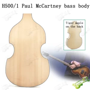 h500/1 paul bass guitar body sound barrel tiger shadow maple back spruce face