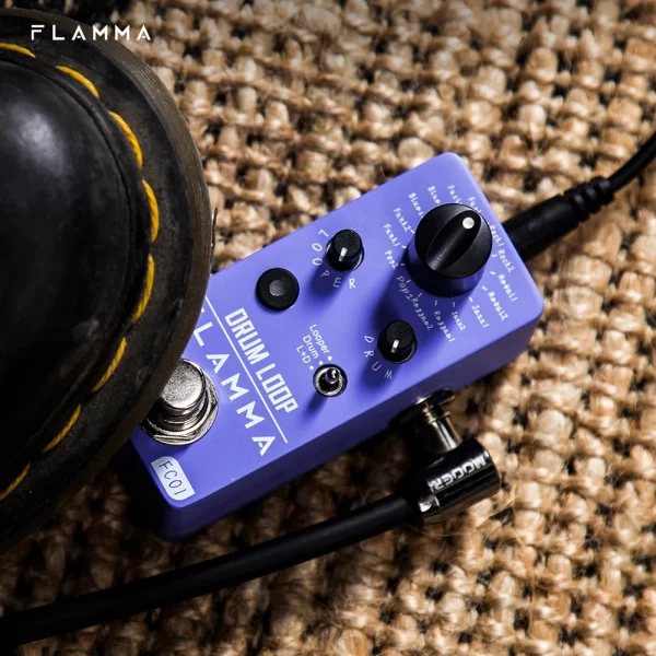 flamma fc01 drum looper pedal guitar drum loop effects pedal with 20 minutes recording 16 drum grooves tap tempo