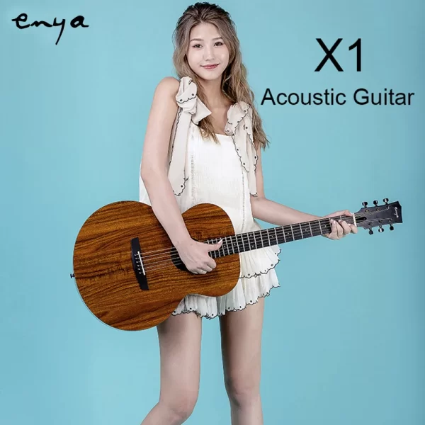 enya acoustic guitar 36" 41" with eq hpl 6 strings travel guitarra beginner with pick, tuner, strap, capo,musical instruments