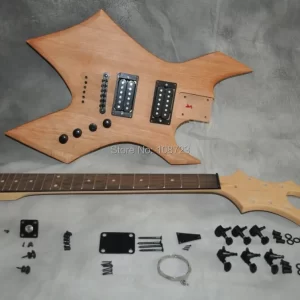 diy electric guitar kit mahogany body maple neck rosewood fingerboard