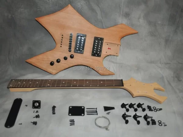 diy electric guitar kit mahogany body maple neck rosewood fingerboard