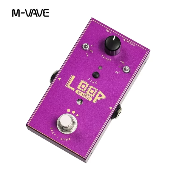 m vave looper pro guitar effects pedal with 24 bit dsp | 99 loop tracks + drum machine | usb c audio interface & bluetooth sync