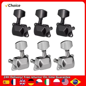 6 pieces guitar string tuning pegs semi closed tuning machine machine heads tuners for electric guitar acoustic guitar