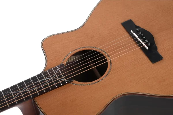 stansen t 910 acoustic guitar 41 inch solid cedar top cutaway rosewood back and sides