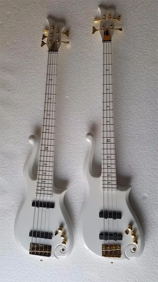 2025 multi colors available 5 strings prince white cloud electric bass guitar maple body symbol inlay golden sparkle truss rod
