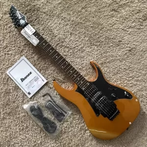 ibanez grg250p floyd rose electric guitar 24 frets orange color hsh ceramic china made stock guitar with damages