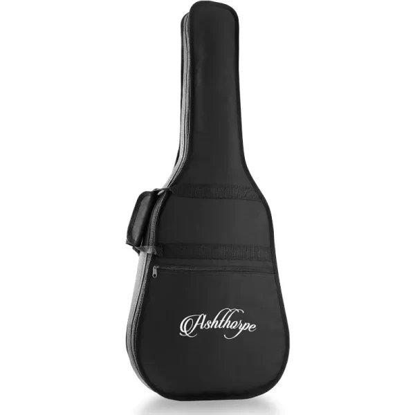 ashthorpe full size cutaway thinline acoustic electric guitar package premium tonewoods black