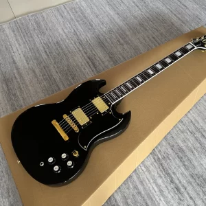 high quality black sg custom electric guitar,rosewood fingerboard,gold components,high grade abr 1 bridge,in stock