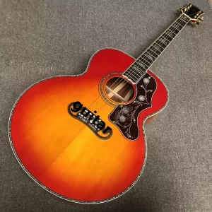 43 "j200 series cherry red lacquer solid wood section refers to playing acoustic guitar