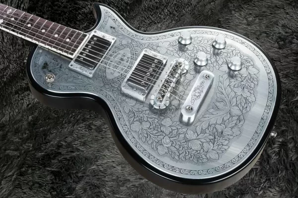 zemaitis casimere metal satin black electric guitar aluminum plate rosewood fingerboard chrome hardware korean made tremolo brid