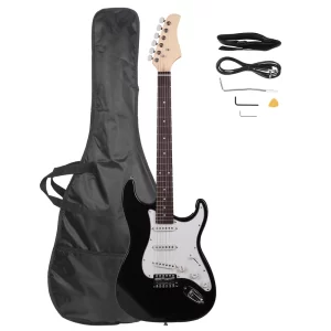 rosewood fingerboard electric guitar black / white