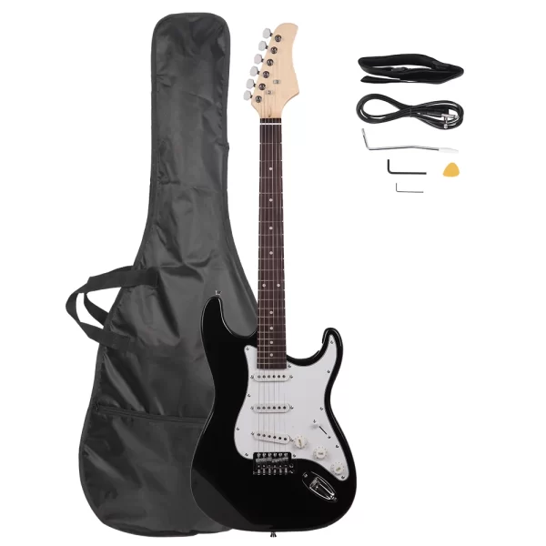 rosewood fingerboard electric guitar black / white