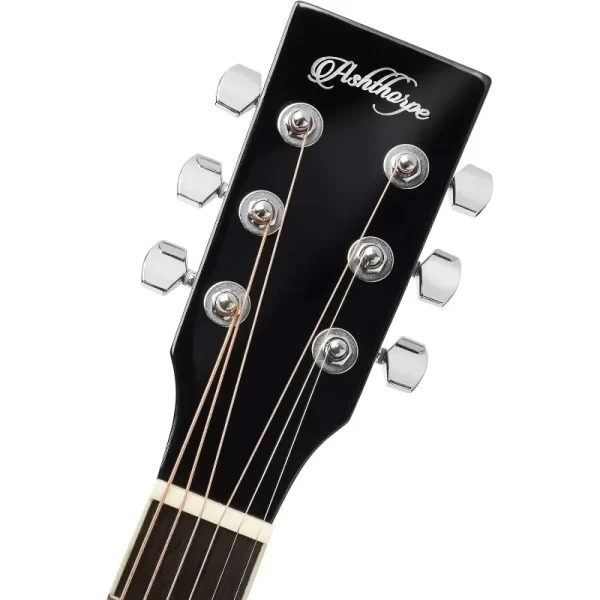 ashthorpe full size cutaway thinline acoustic electric guitar package premium tonewoods black