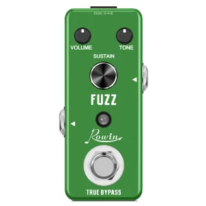 rowin guitar effect pedal fuzz pure muff style dynamic massive frenzy volume sustain control mini size true bypass lef306