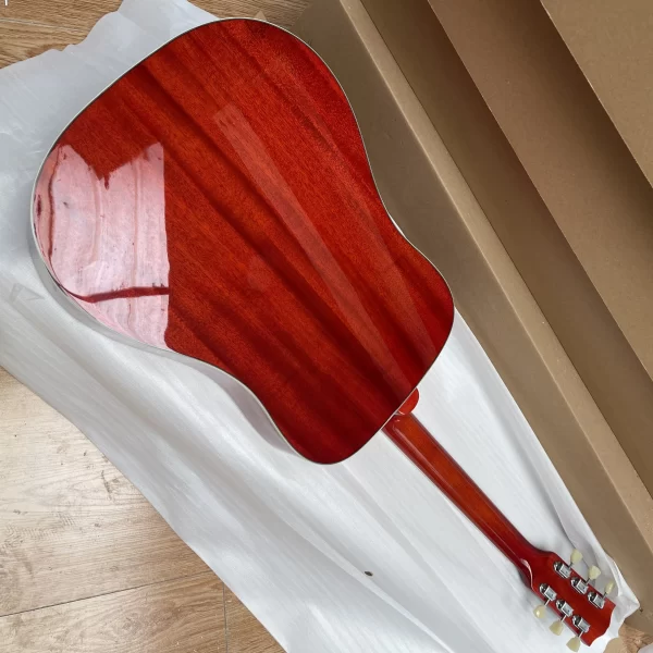 new 41# left handed hummingbird acoustic guitar solid spruce top bone nut/saddle in cherry sunburst241209