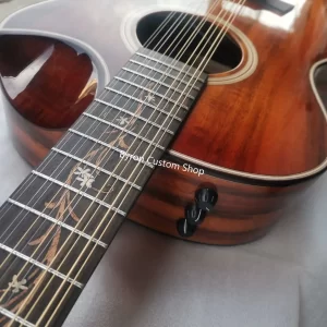koa guitar 12 strings guitar armrest bevelled cutway 12 string acoustic electric guitar can ship from us uk