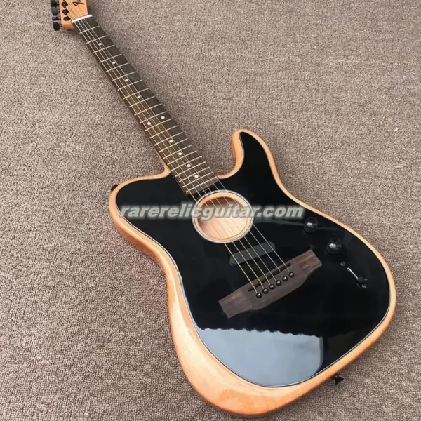 2025 custom shop multi color acoust semi hollow body electric guitar polyester satin urethane finish, spurce top, deep c neck