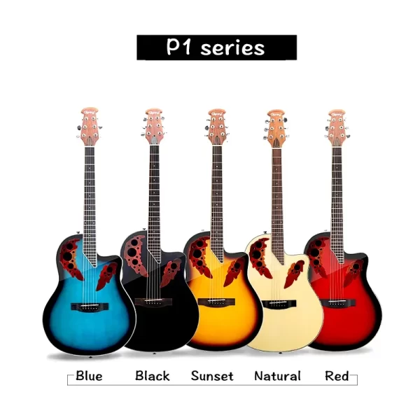 gipsy sft solid folk guitar 41 36 38 40 inch grape soundhole electric box carbon fiber travel black blue red ovation style