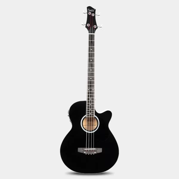 gmb101 4 string electric acoustic bass guitar w/ 4 band equalizer eq 7545r black