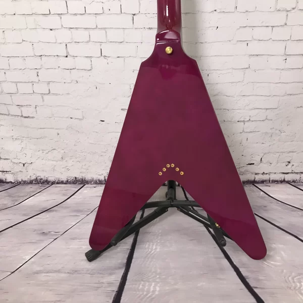 chinese electric guitar factory custom purple color flying v gold hardware