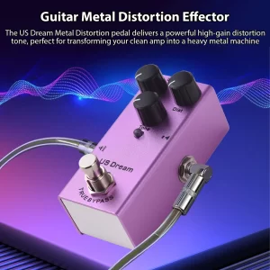 guitar effects pedal us dream metal distortion with true bypass volume/dist/tone controls knob guitar metal distortion effector