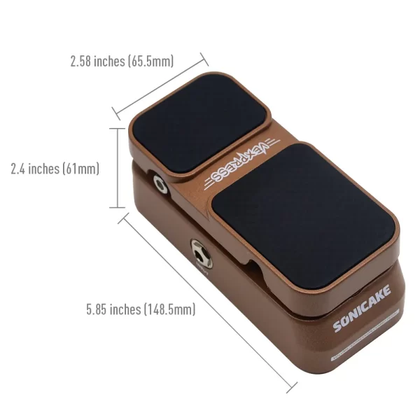 sonicake vexpress passive volume & expression volume control pedal for guitar, bass, keyboard, synthesizer, workstation qep 02