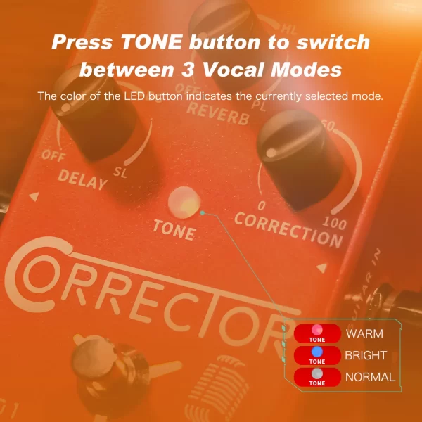 flamma fv01 vocal effects processor pitch correction with delay reverb effects for microphone amplifier stompbox guitar