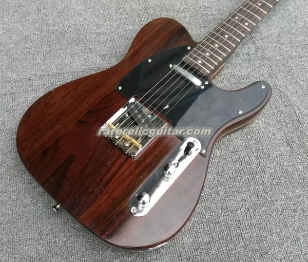 george harrison satin brown all rosewood electric guitar rosewood body & neck, rounded input jack, sandwich line vintage tuners
