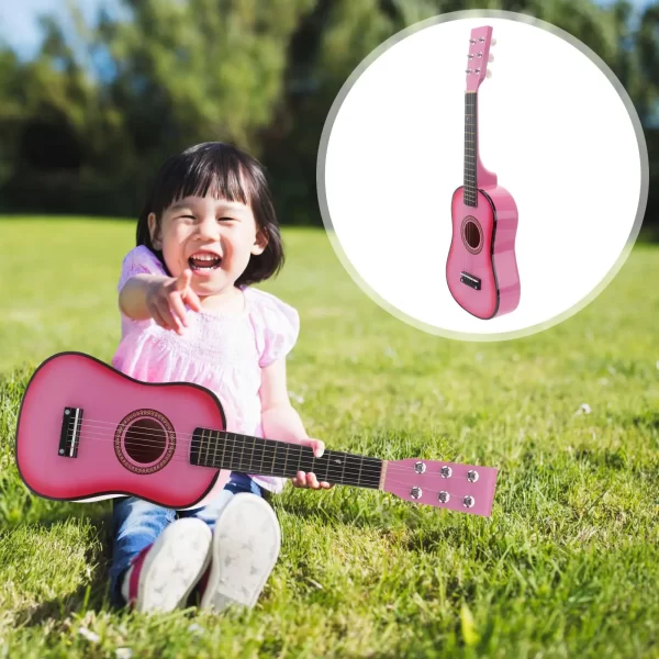 kids guitar musical 23 inch classical ukulele educational acoustic 6 string beginner instrument pink folk acoustic guitar