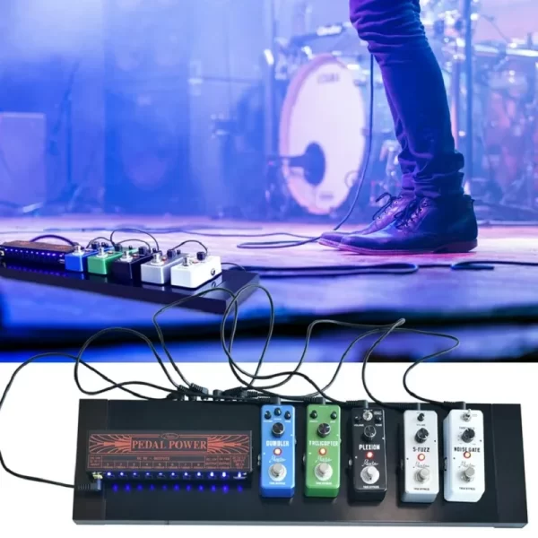 rowin guitar pedal power supply 10 isolated dc output 9v 12v 18v source effector power supply 1 usb charging port metal shell