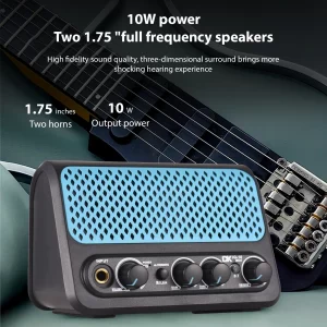 dk 10w small electric guitar amp clean overdrive 2 channel reverb effect guitar practice speaker plug and play bt/headphone