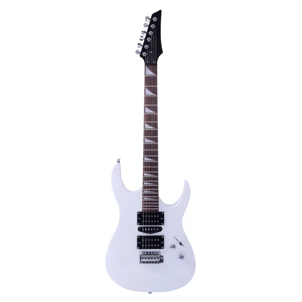 novice entry level 170 electric guitar hsh pickup bag strap paddle rocker cable wrench tool white