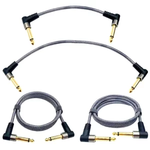 guitar patches cables right angle nylon braided sound cable connector guitar pedal instrument cable for amplifier mixer
