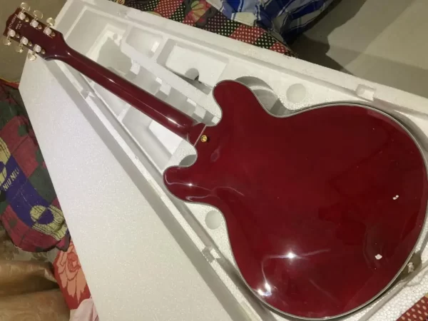 send tomorrow custom shop red wine maple top 335 red finish hollow body electric guitar
