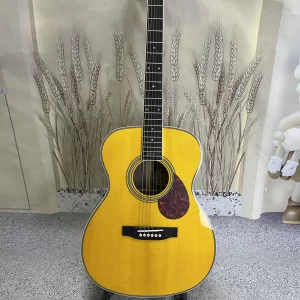 om28 acoustic guitar ebony fingerboard hollow solid spruce top 20 frets factory direct sale