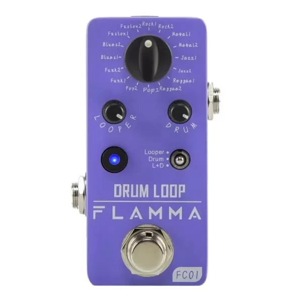flamma fc01 drum looper pedal guitar drum loop effects pedal with 20 minutes recording 16 drum grooves tap tempo