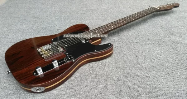 george harrison satin brown all rosewood electric guitar rosewood body & neck, rounded input jack, sandwich line vintage tuners