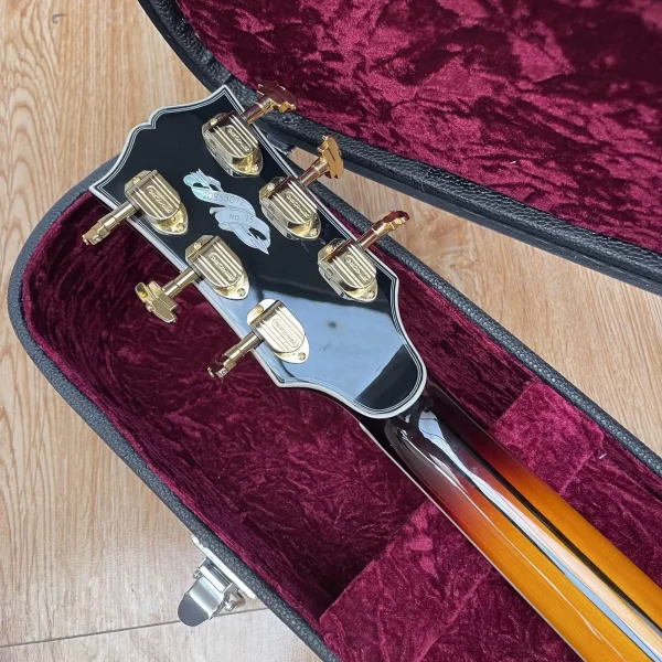 new j200 king model jumbo body acoustic guitar full solid wood/full abalone inlay/bonding bone nut/saddle free hardcase240517