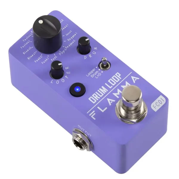 flamma fc01 drum looper pedal guitar drum loop effects pedal with 20 minutes recording 16 drum grooves tap tempo
