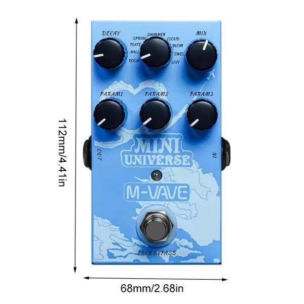 m vava mini universe digital reverb pedal analog reverberation guitar pedal 9 reverb tones pedal pure for electric bass music