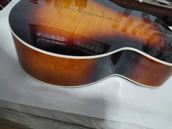 43 inches sunburst jumbo guitar flame maple aaa quality handmade acoustic electric guitar