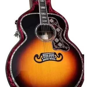 new j200 king model jumbo body acoustic guitar full solid wood/full abalone inlay/bonding bone nut/saddle free hardcase240517