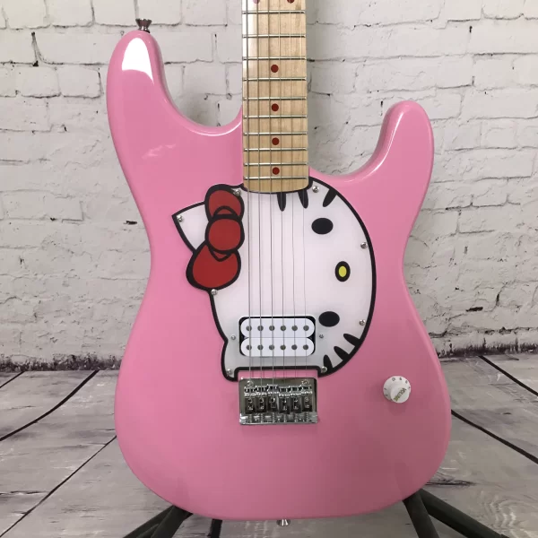 chinese factory customization electric guitar hello cat s t pink color in stock