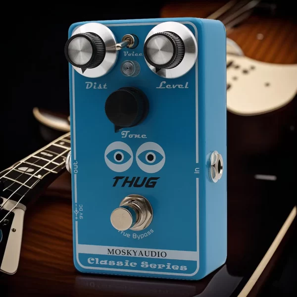 mosky thug high gain distortion effect pedal for electric guitar,3 distortion tone with dist level and tone control