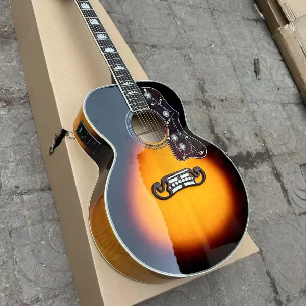 43 inch j200 acoustic guitar, in stock, single acoustic guitar with electrical box surface, cloud shirt tiger pattern maple wood