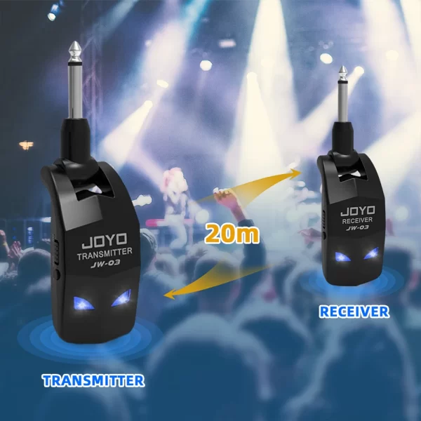 joyo jw 03 wireless guitar system 2.4g 4 channels rechargeable wireless transmitter receiver for electric guitar bass amplifier
