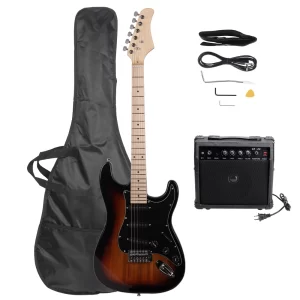 st stylish electric guitar with black pickguard golden