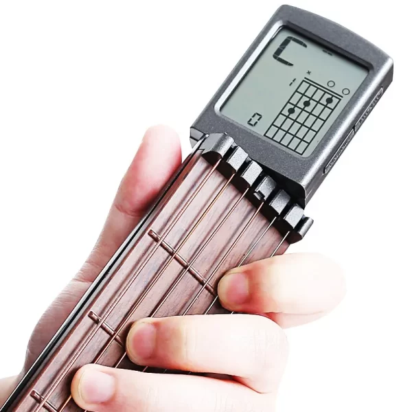portable pocket guitar 6 tone chord trainer practice tool rotatable diagram chord screen guitar finger trainer for beginners
