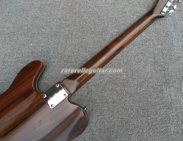 george harrison satin brown all rosewood electric guitar rosewood body & neck, rounded input jack, sandwich line vintage tuners