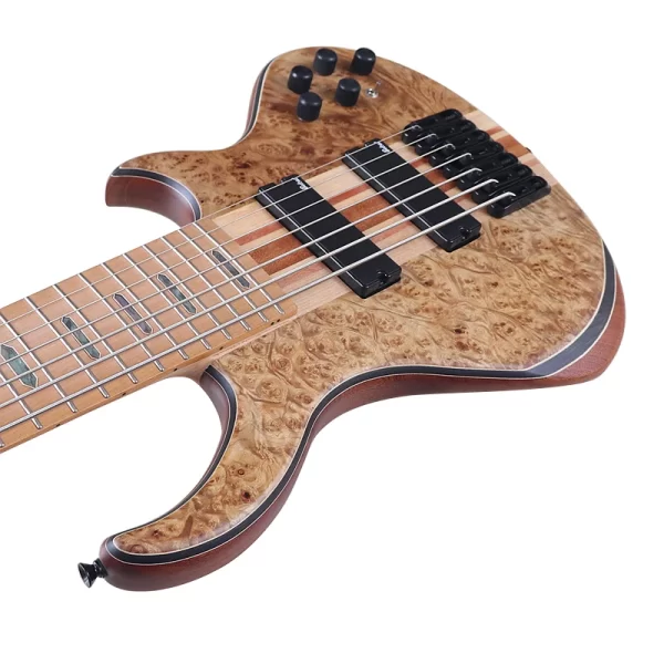 neck through active 7 string bass guitar black 43 inch electric bass guitar 24 frets solid okoume body with canada maple neck